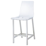 Juelia Clear Acrylic Counter Chair Chrome (Set of 2) - Tampa Furniture Outlet