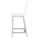 Juelia Clear Acrylic Counter Chair Chrome (Set of 2) - Tampa Furniture Outlet