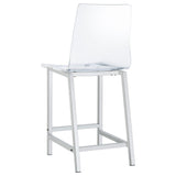 Juelia Clear Acrylic Counter Chair Chrome (Set of 2) - Tampa Furniture Outlet