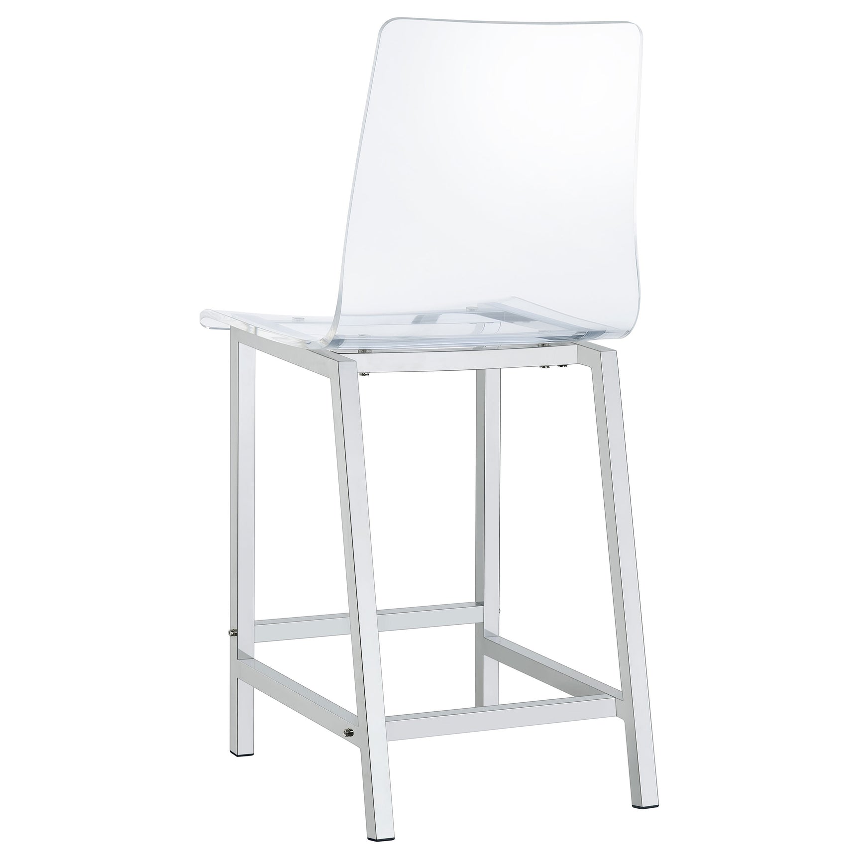 Juelia Clear Acrylic Counter Chair Chrome (Set of 2) - Tampa Furniture Outlet