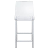Juelia Clear Acrylic Counter Chair Chrome (Set of 2) - Tampa Furniture Outlet