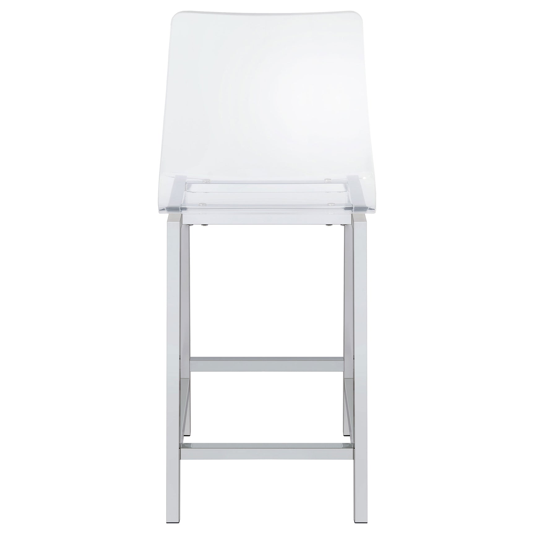 Juelia Clear Acrylic Counter Chair Chrome (Set of 2) - Tampa Furniture Outlet