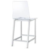 Juelia Clear Acrylic Counter Chair Chrome (Set of 2) - Tampa Furniture Outlet