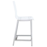 Juelia Clear Acrylic Counter Chair Chrome (Set of 2) - Tampa Furniture Outlet