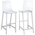 Tampa Furniture Outlet - Coaster - Juelia Clear Acrylic Bar Chair Chrome (Set of 2) - 100295