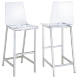 Tampa Furniture Outlet - Coaster - Juelia Clear Acrylic Bar Chair Chrome (Set of 2) - 100295