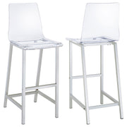 Tampa Furniture Outlet - Coaster - Juelia Clear Acrylic Bar Chair Chrome (Set of 2) - 100295