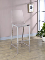 Juelia Clear Acrylic Bar Chair Chrome (Set of 2) - Tampa Furniture Outlet
