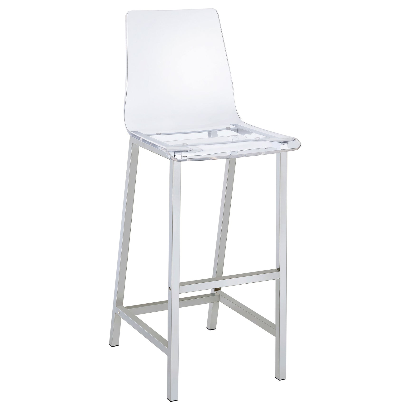 Juelia Clear Acrylic Bar Chair Chrome (Set of 2) - Tampa Furniture Outlet