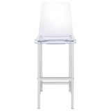 Juelia Clear Acrylic Bar Chair Chrome (Set of 2) - Tampa Furniture Outlet