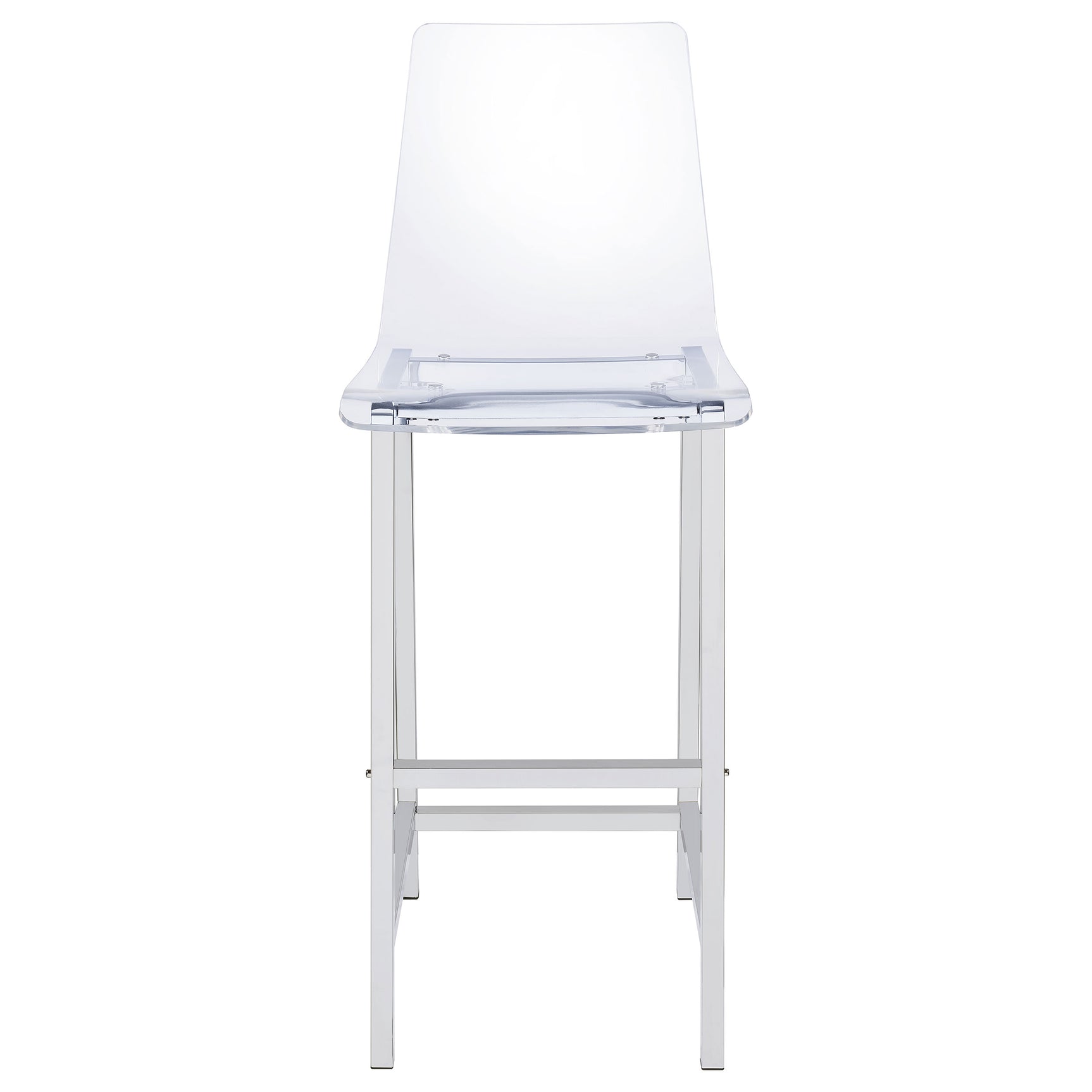 Juelia Clear Acrylic Bar Chair Chrome (Set of 2) - Tampa Furniture Outlet