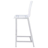 Juelia Clear Acrylic Bar Chair Chrome (Set of 2) - Tampa Furniture Outlet
