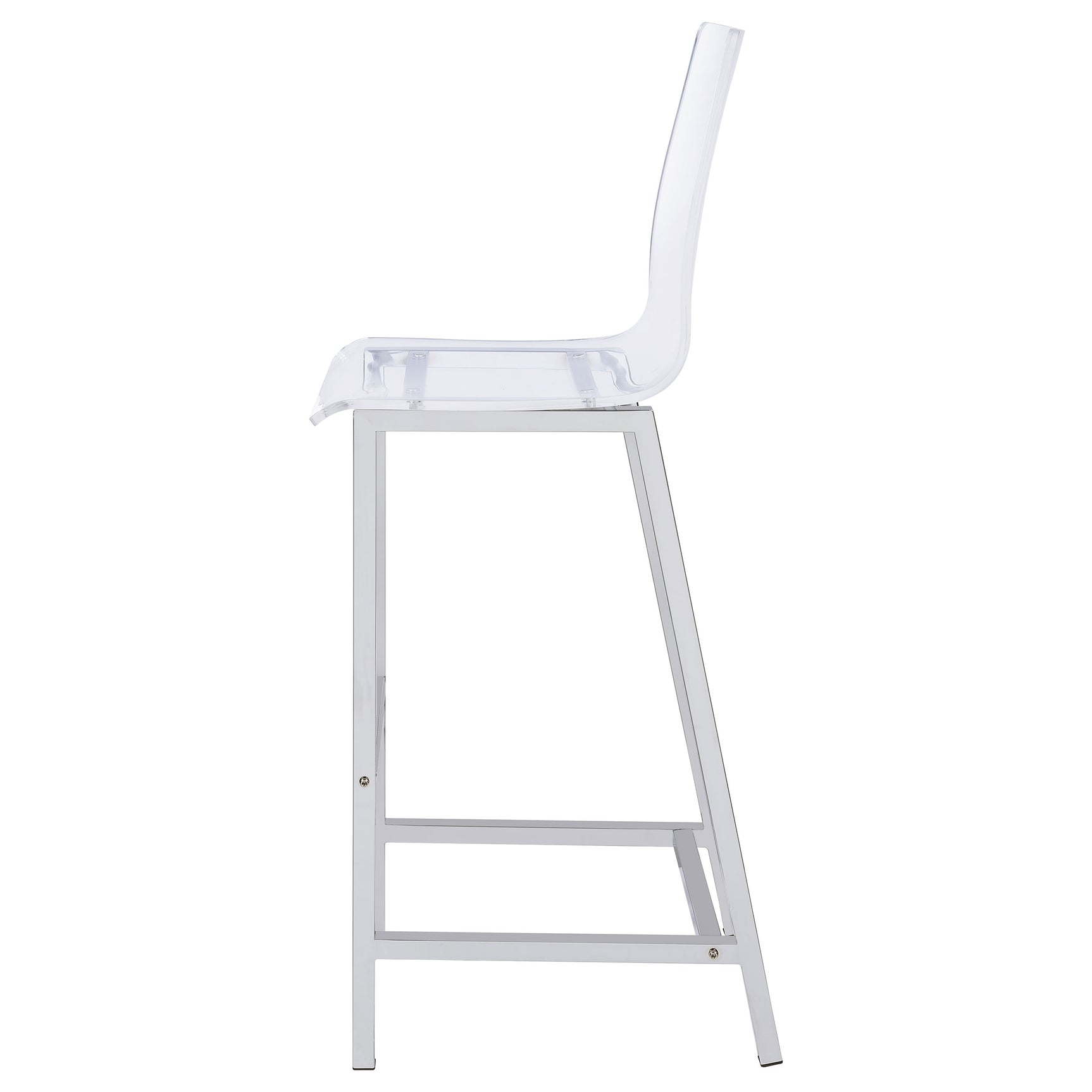 Juelia Clear Acrylic Bar Chair Chrome (Set of 2) - Tampa Furniture Outlet
