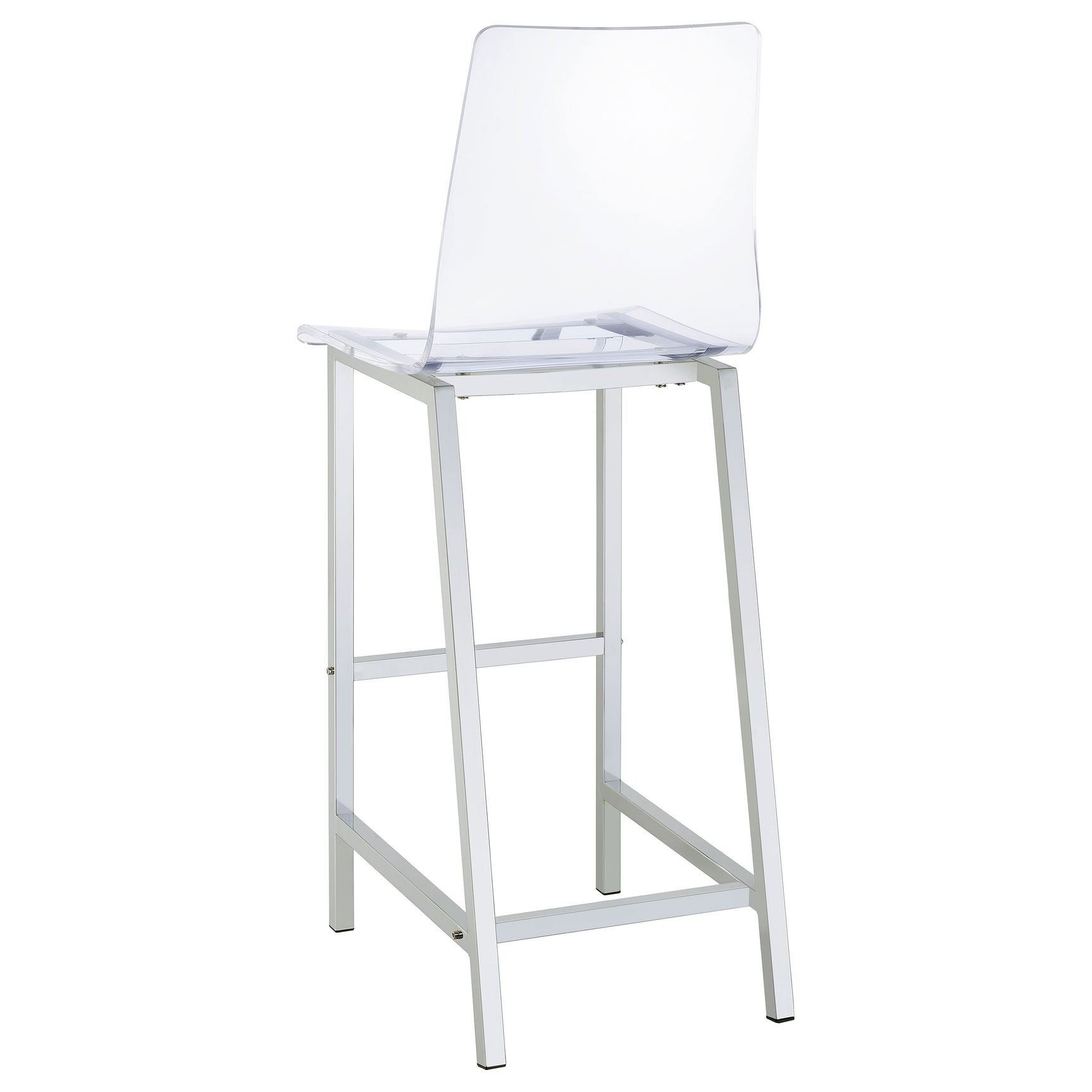 Juelia Clear Acrylic Bar Chair Chrome (Set of 2) - Tampa Furniture Outlet