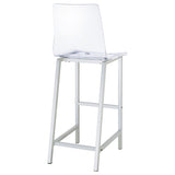 Juelia Clear Acrylic Bar Chair Chrome (Set of 2) - Tampa Furniture Outlet