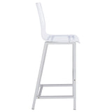 Juelia Clear Acrylic Bar Chair Chrome (Set of 2) - Tampa Furniture Outlet