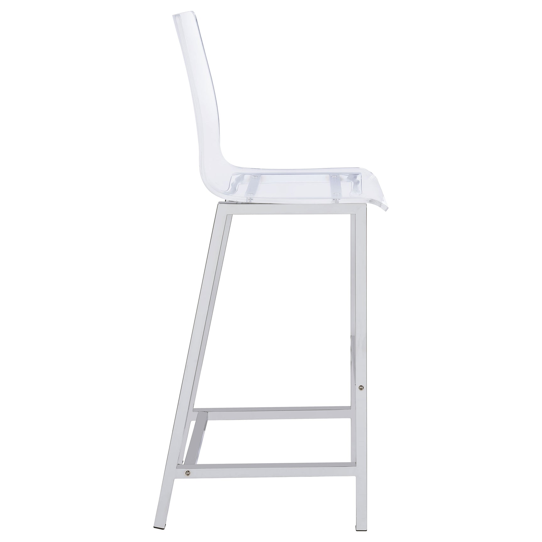 Juelia Clear Acrylic Bar Chair Chrome (Set of 2) - Tampa Furniture Outlet
