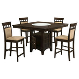 Gabriel 5-piece Square Counter Height Dining Set Cappuccino - Tampa Furniture Outlet