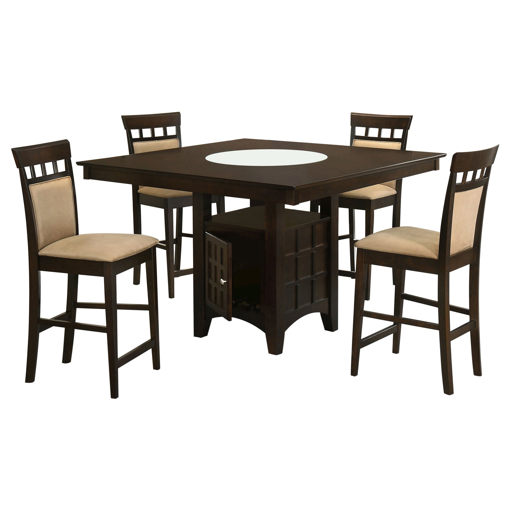 Gabriel 5-piece Square Counter Height Dining Set Cappuccino - Tampa Furniture Outlet