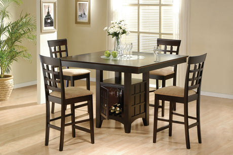 Tampa Furniture Outlet - Coaster - Gabriel 5-piece Square Counter Height Dining Set Cappuccino - 100438-S5