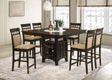 Tampa Furniture Outlet - Coaster - Gabriel 7-piece Square Counter Height Dining Set Cappuccino - 100438-S7A
