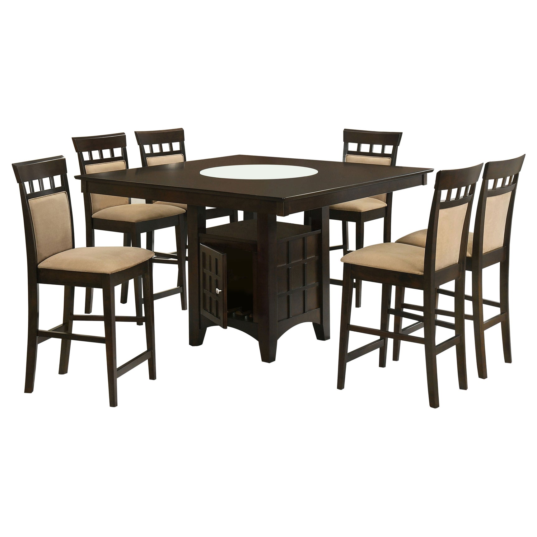 Gabriel 7-piece Square Counter Height Dining Set Cappuccino - Tampa Furniture Outlet
