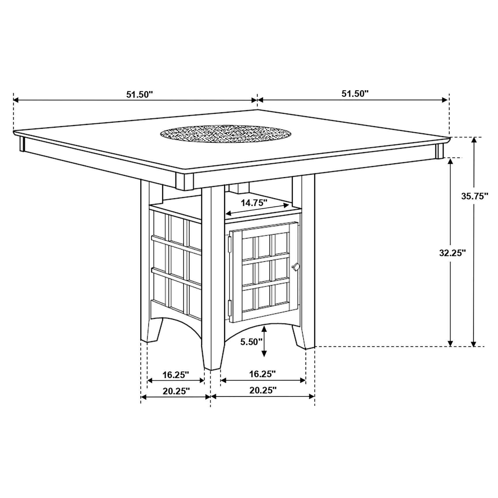 Gabriel 7-piece Square Counter Height Dining Set Cappuccino - Tampa Furniture Outlet