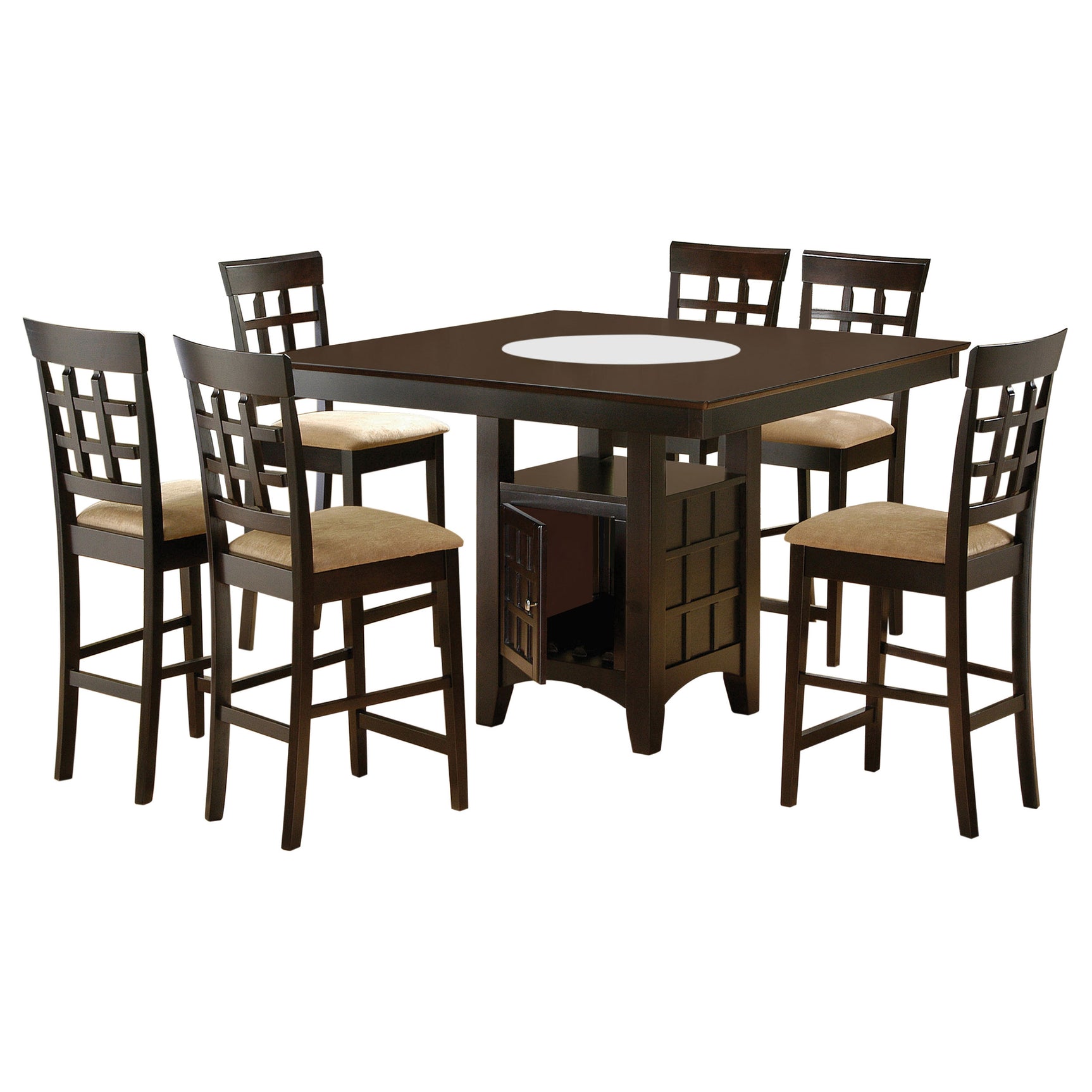 Gabriel 7-piece Square Counter Height Dining Set Cappuccino - Tampa Furniture Outlet