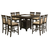 Gabriel 9-piece Square Counter Height Dining Set Cappuccino - Tampa Furniture Outlet