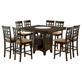 Gabriel 9-piece Square Counter Height Dining Set Cappuccino - Tampa Furniture Outlet