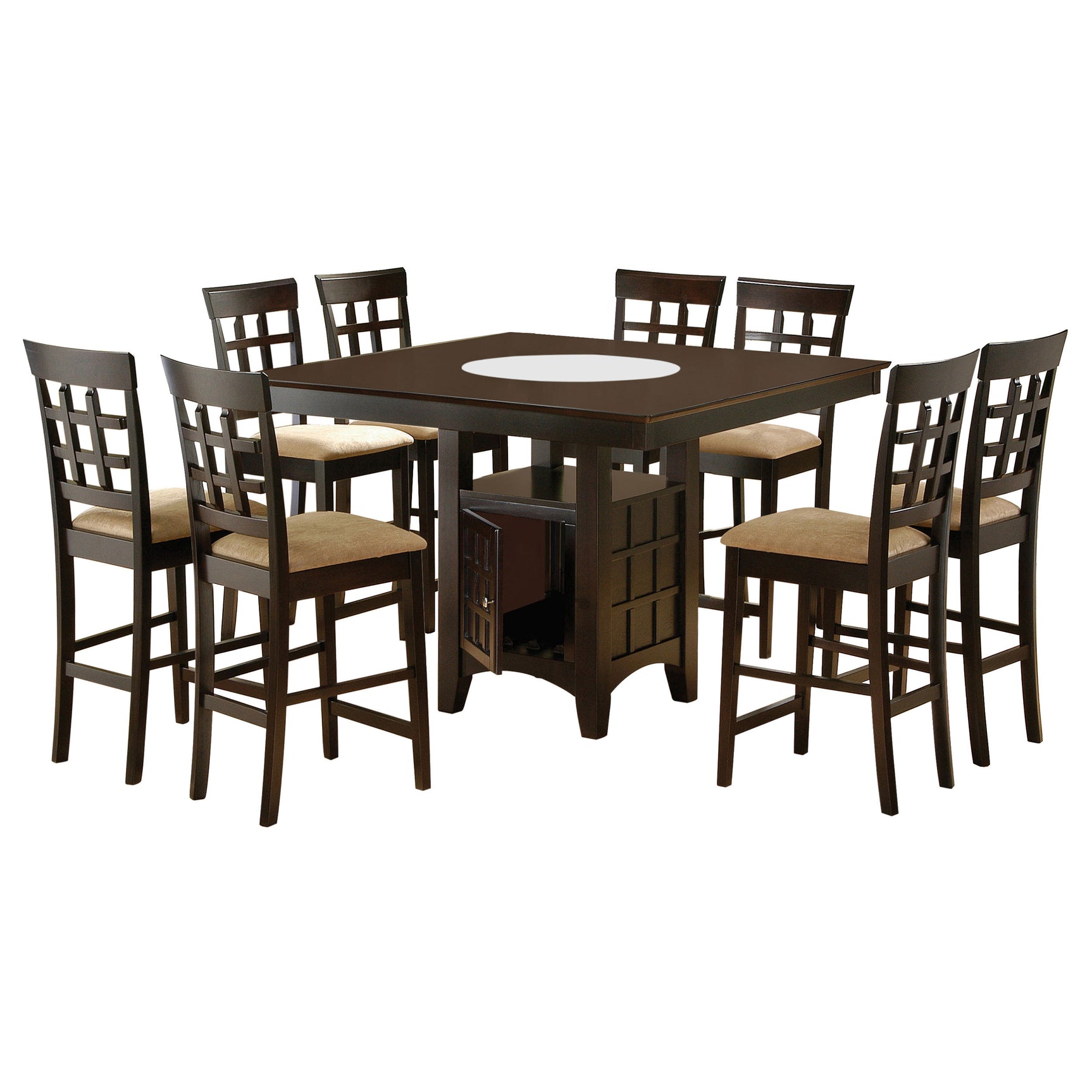 Gabriel 9-piece Square Counter Height Dining Set Cappuccino - Tampa Furniture Outlet
