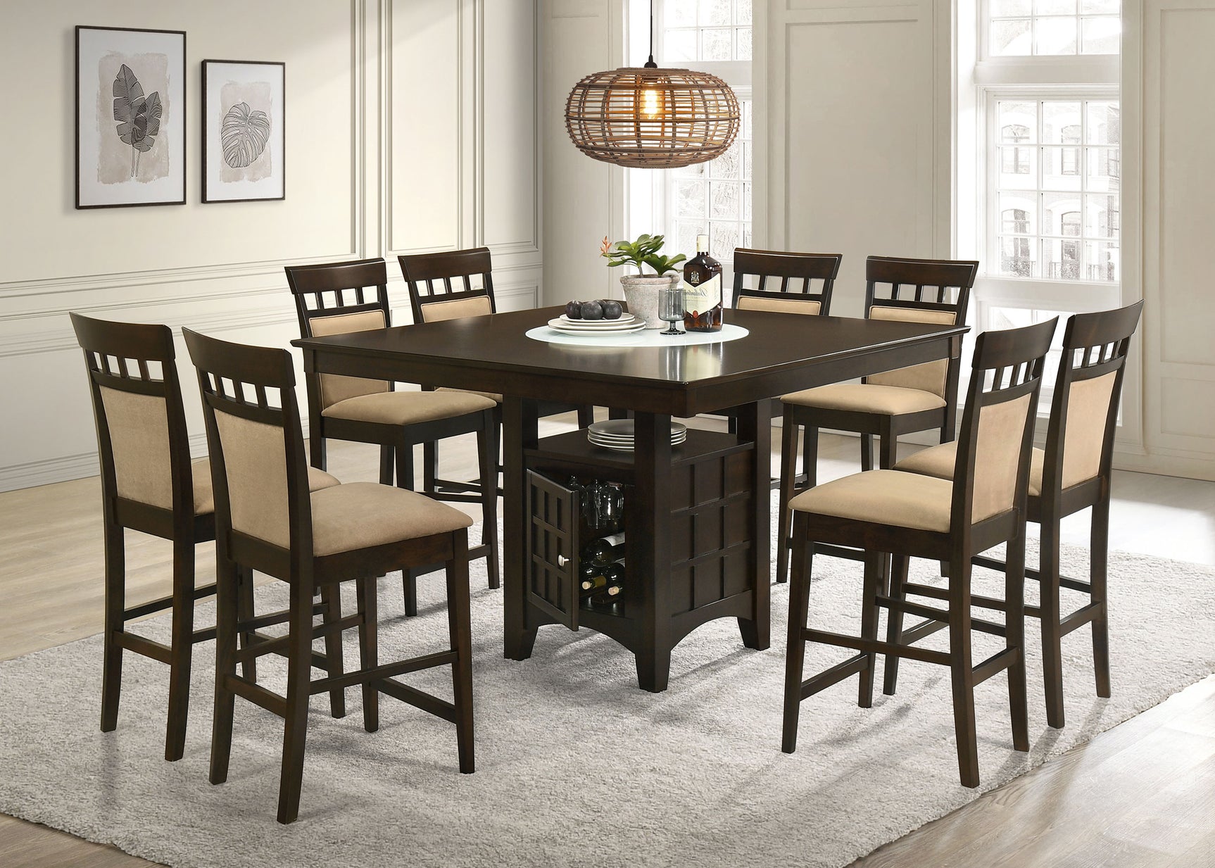 Gabriel 52-inch Counter Height Dining Table Cappuccino - Tampa Furniture Outlet