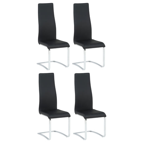 Tampa Furniture Outlet - Coaster - Montclair Upholstered Dining Side Chair Black (Set of 4) - 100515BLK