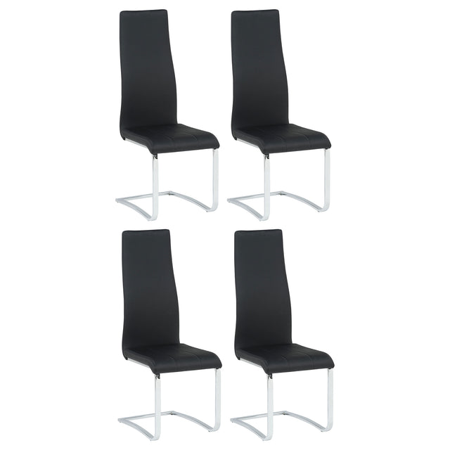 Tampa Furniture Outlet - Coaster - Montclair Upholstered Dining Side Chair Black (Set of 4) - 100515BLK