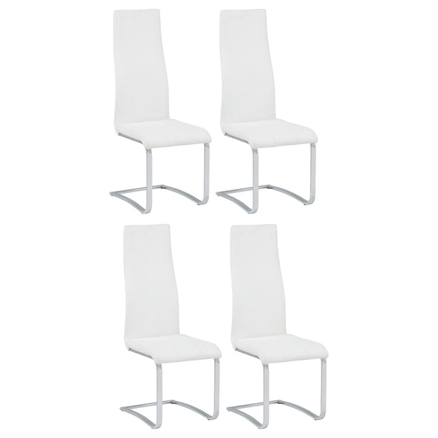 Tampa Furniture Outlet - Coaster - Montclair Upholstered Dining Side Chair White (Set of 4) - 100515WHT