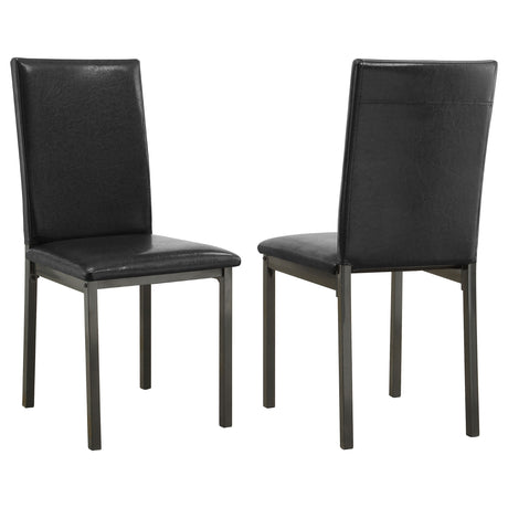 Tampa Furniture Outlet - Coaster - Garza Upholstered Dining Side Chair Black (Set of 2) - 100612