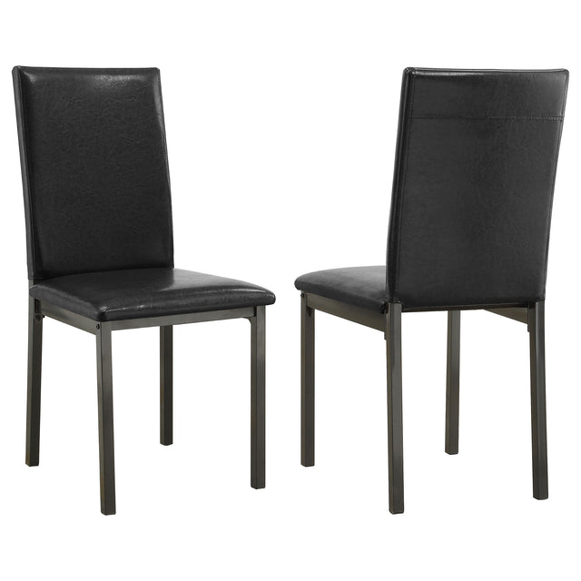 Tampa Furniture Outlet - Coaster - Garza Upholstered Dining Side Chair Black (Set of 2) - 100612