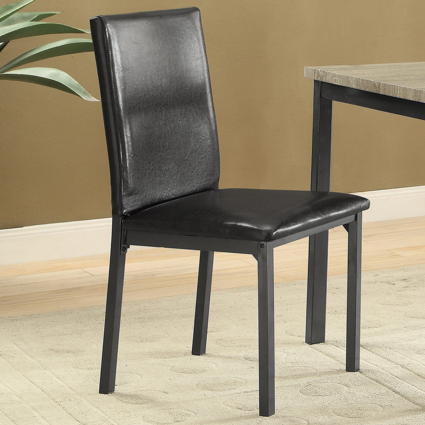 Garza Upholstered Dining Side Chair Black (Set of 2) - Tampa Furniture Outlet