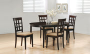 Tampa Furniture Outlet - Coaster - Gabriel 5-piece Extension Leaf Dining Table Set Cappuccino - 100770-S5