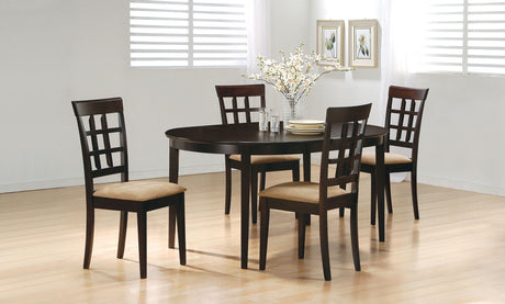 Tampa Furniture Outlet - Coaster - Gabriel 5-piece Extension Leaf Dining Table Set Cappuccino - 100770-S5