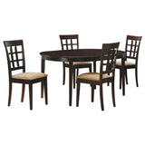 Gabriel 5-piece Extension Leaf Dining Table Set Cappuccino - Tampa Furniture Outlet