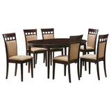 Gabriel 7-piece Extension Leaf Dining Table Set Cappuccino - Tampa Furniture Outlet