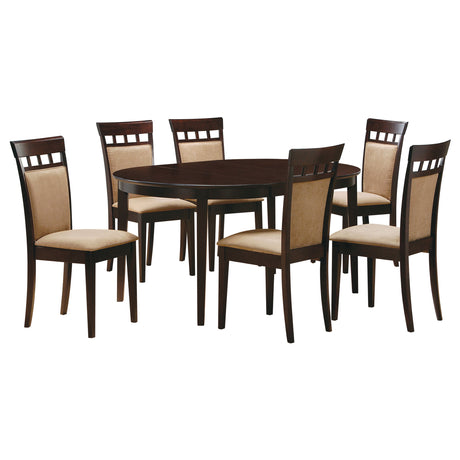 Gabriel 7-piece Extension Leaf Dining Table Set Cappuccino - Tampa Furniture Outlet