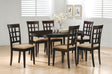 Tampa Furniture Outlet - Coaster - Gabriel 7-piece Extension Leaf Dining Table Set Cappuccino - 100770-S7