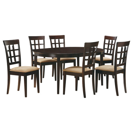 Gabriel 7-piece Extension Leaf Dining Table Set Cappuccino - Tampa Furniture Outlet