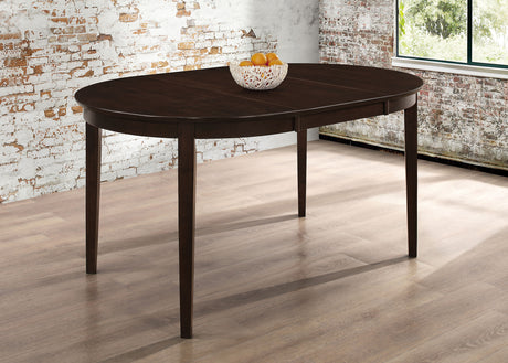 Gabriel Oval 60-inch Extension Leaf Dining Table Cappuccino - Tampa Furniture Outlet