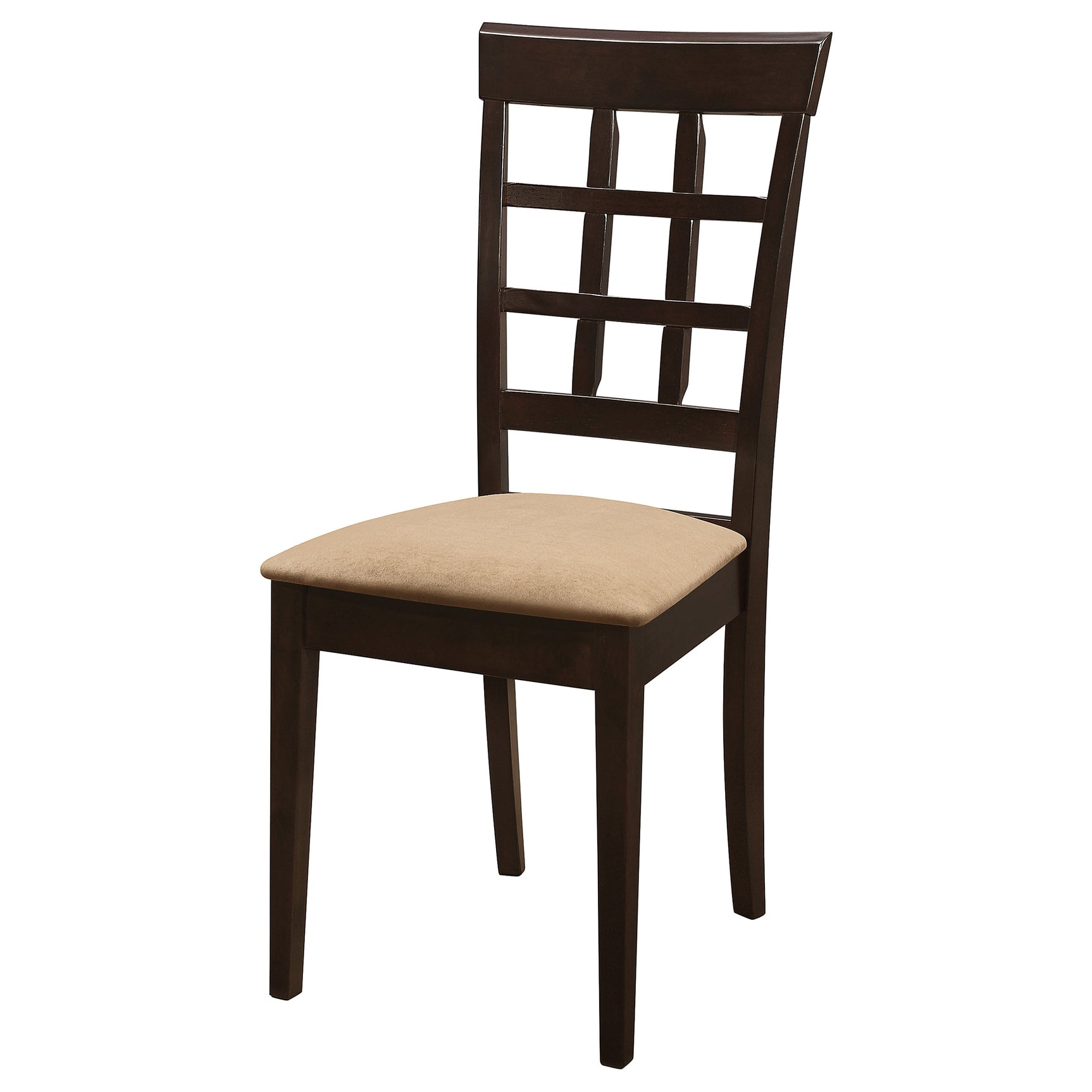 Gabriel Lattice Back Dining Side Chair Cappuccino (Set of 2) - Tampa Furniture Outlet