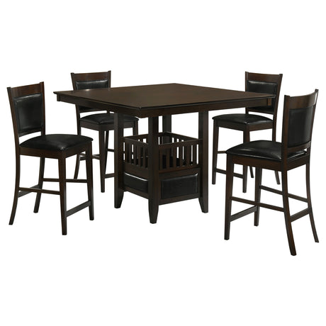 Jaden 5-piece Square Counter Height Dining Set Espresso - Tampa Furniture Outlet
