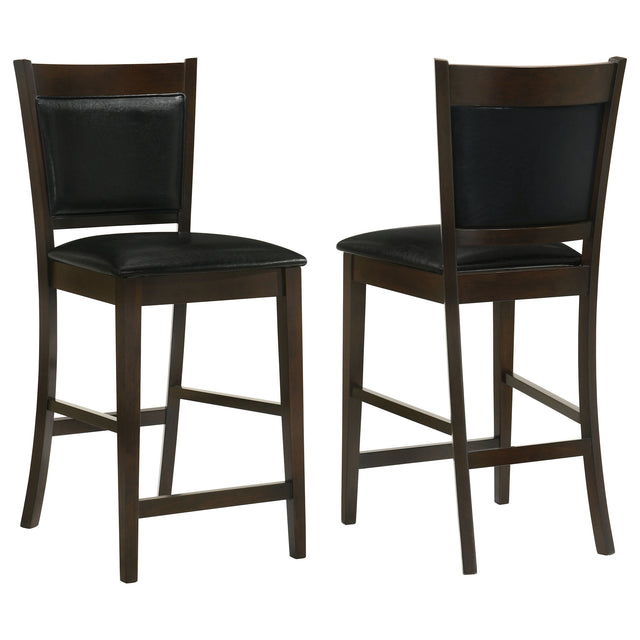 Tampa Furniture Outlet - Coaster - Jaden Upholstered Counter Chair Espresso (Set of 2) - 100959