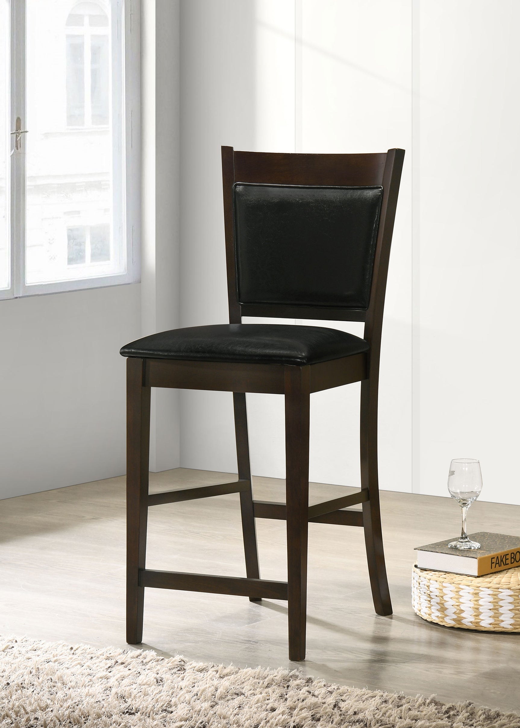 Jaden Upholstered Counter Chair Espresso (Set of 2) - Tampa Furniture Outlet